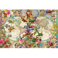 Flora & Fauna World Map Pussel 3000 bitar